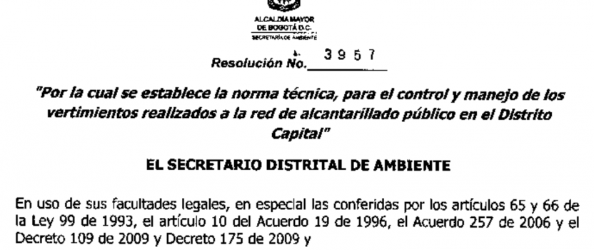 Artículo 23 Resolución 3957:2009 – Trampas de Grasa – Secretaría de Ambiente – Alcaldía Mayor de Bogotá D.C.